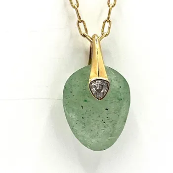 Collier Baby Axel quartz fraise vert