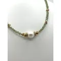 Collier chocker Fallon Perle et apatite verte