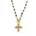 Collier happy rubis zoïsite médaille Holy