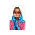Foulard Comète bleu 90x90cm