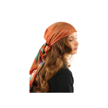 Foulard Comète rust 90x90cm