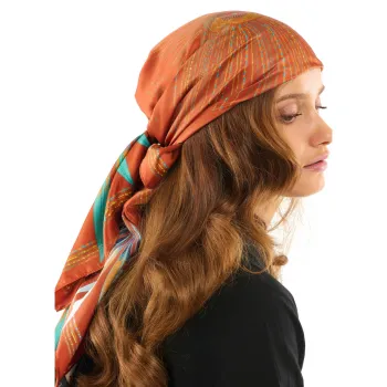 Foulard Comète rust 90x90cm
