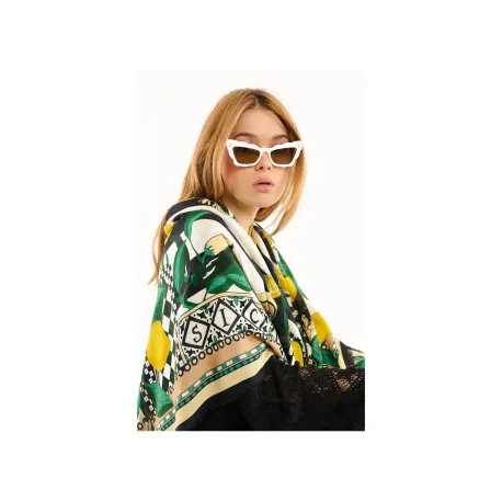Foulard Sicily noir 130x130cm