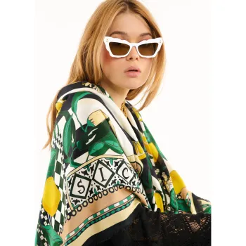 Foulard Sicily noir 130x130cm