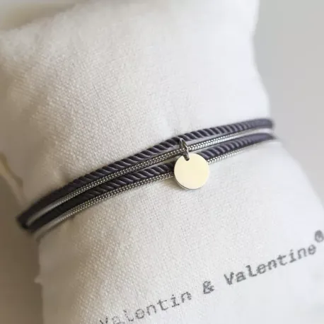 Bracelet - Collier Valentine Anthracite - Argenté