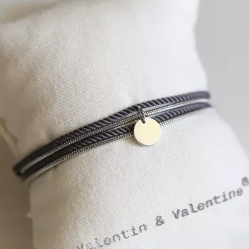 Bracelet - Collier Valentine Anthracite - Argenté