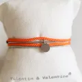 Bracelet - Collier Valentine Orange Argenté