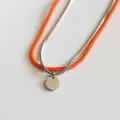 Bracelet - Collier Valentine Orange Argenté