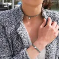 Bracelet - Collier Valentine Olive Argenté