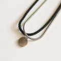 Bracelet - Collier Valentine Noir Argenté