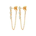 Boucles d'oreilles chainette 3 zircons