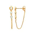 Boucles d'oreilles chainette 3 zircons