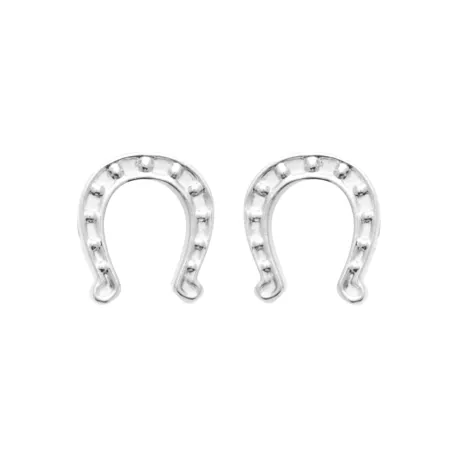 Boucles d'oreilles puces fer à cheval argent