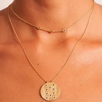 Collier double rang Tara zircons noirs