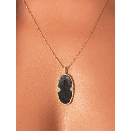 Sautoir Belize onyx texturé