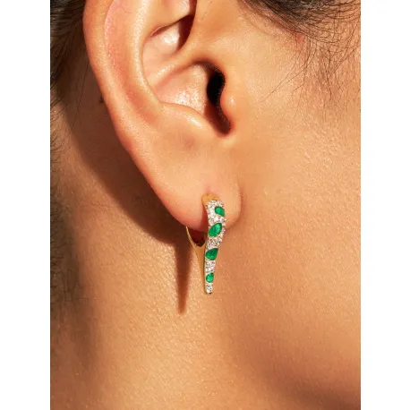 Boucle d'oreilles Ranee verte