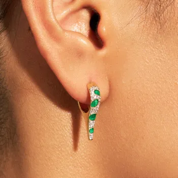 Boucle d'oreilles Ranee verte 