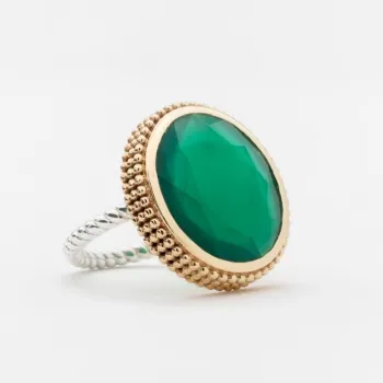 Bague Capucine argent Onyx verte