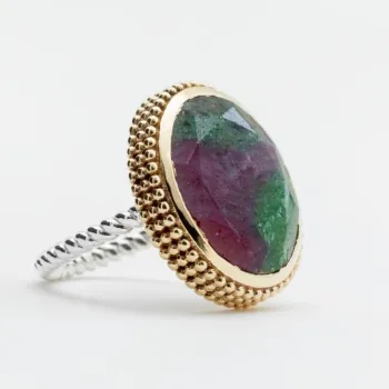 Bague Capucine argent Rubis Zoïsite