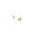 Boucles d'oreilles Hana 2 fleurs de cerisier grand crochet