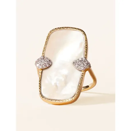 Bague Sangha Nacre Blanche 