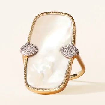 Bague Sangha Nacre Blanche 