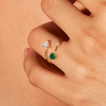 Bague Galia Ajustable Aventurine et Opalite 