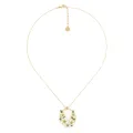 Collier ovale Hana pendentif 5 fleurs de cerisier
