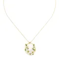 Collier ovale Hana pendentif 5 fleurs de cerisier