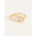 Bague Izy 3 nacre blanche 
