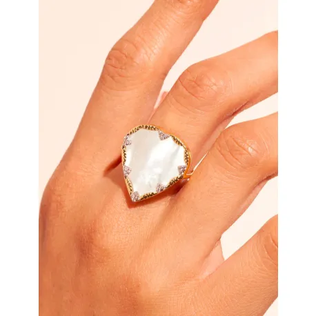 Bague Lima Nacre Blanche
