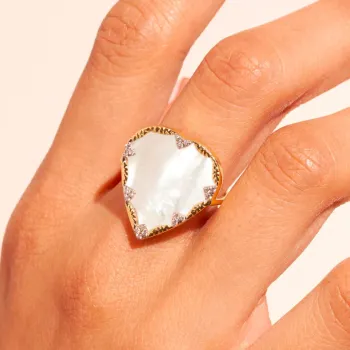 Bague Lima Nacre Blanche 