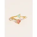 Bague Galia Ajustable Quartz Fraise et Amazonite 