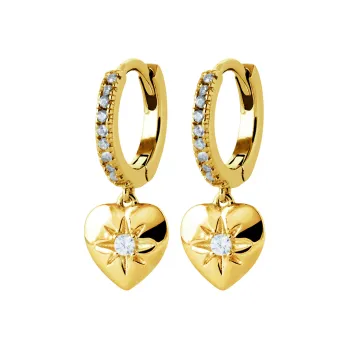 Boucles d'oreilles mini créoles coeur d'or