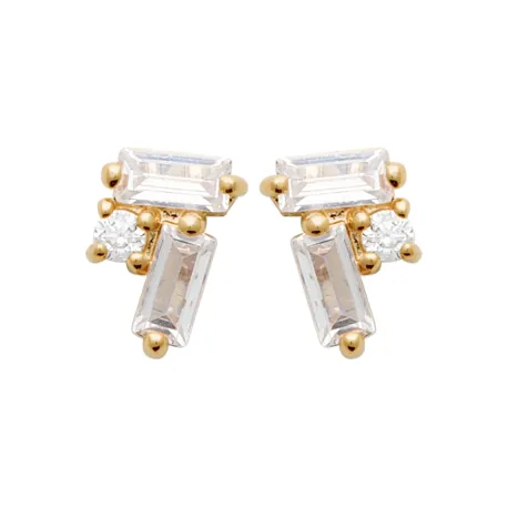 Boucles d'oreilles puces barettes or