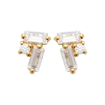 Boucles d'oreilles puces barettes or