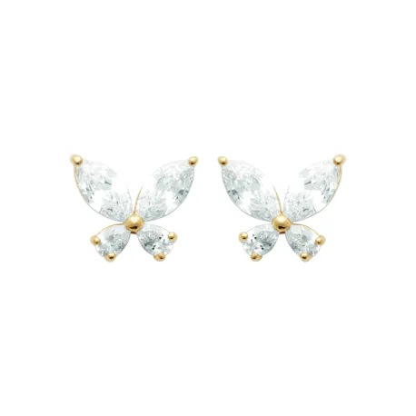 Boucles d'oreilles puces papillons or