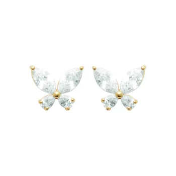 Boucles d'oreilles puces papillons or