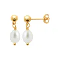 Boucles d'oreilles perle pendante or