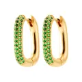 Boucles d'oreilles créoles Amélia verte or