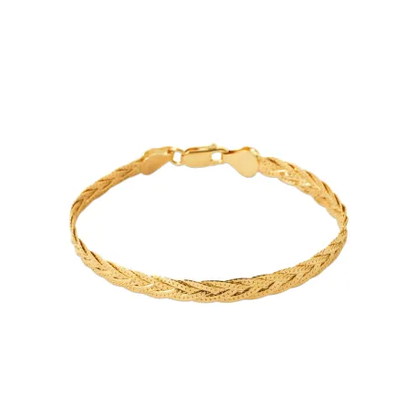 Bracelet large maille serpent or