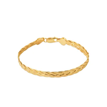 Bracelet large maille serpent or  