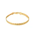 Bracelet large maille serpent or  