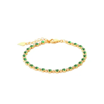 Bracelet fin Romy zircon vert or