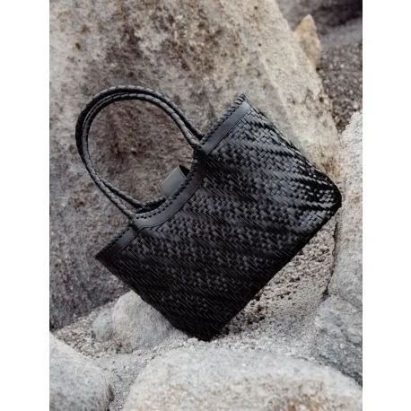 Sac cuir tressé Patty noir