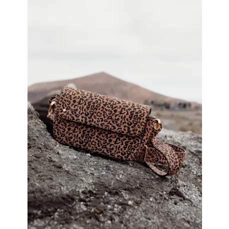 Sacoche banane cuir Emilie Léopard