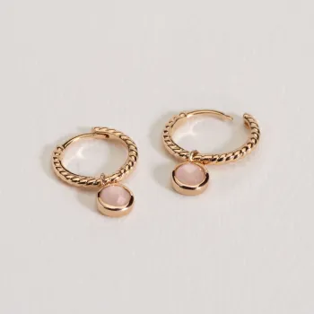 Mini Créoles Lisa Quartz Rose 