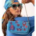 Sac velours Tym bleu
