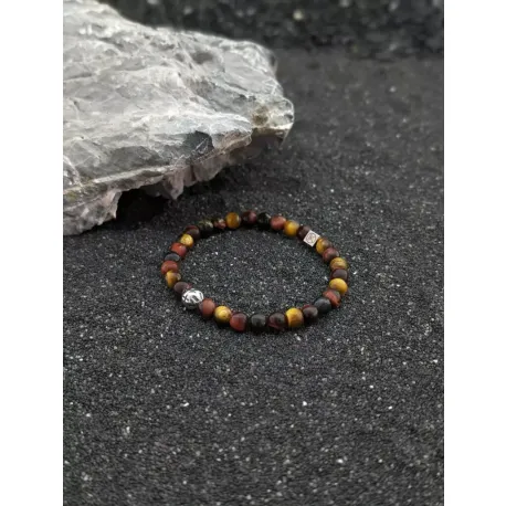 Bracelet Trois Yeux 6mm et motif en acier inoxydable 