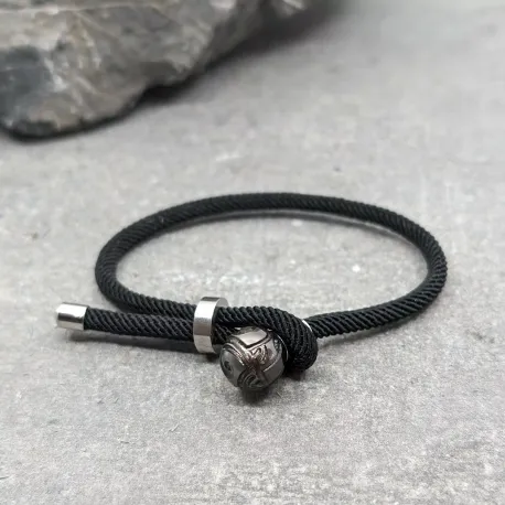 Bracelet cordon réglable et perle de tahiti gravée